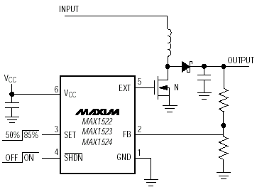 MAX1522 MAX1523 MAX1524 повышающие контроллеры DCDC в корпусе SOT23-6.gif