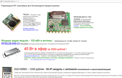 радиомодули недорого RFM22 TR24A RFM23 WiFI.png